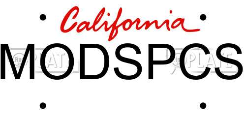 MODSPCS California License Plate