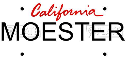 MOESTER California License Plate