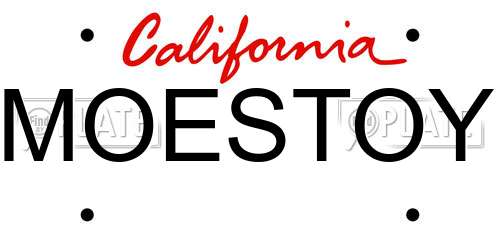 MOESTOY California License Plate