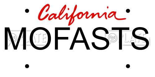 MOFASTS California License Plate