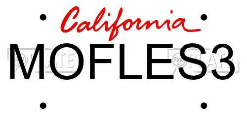 MOFLES3 California License Plate