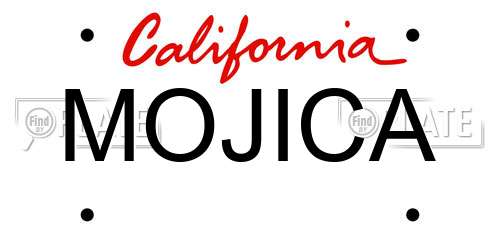 MOJICA California License Plate