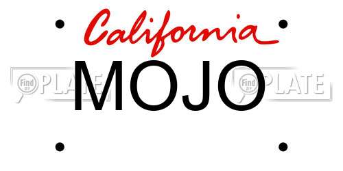MOJO California License Plate