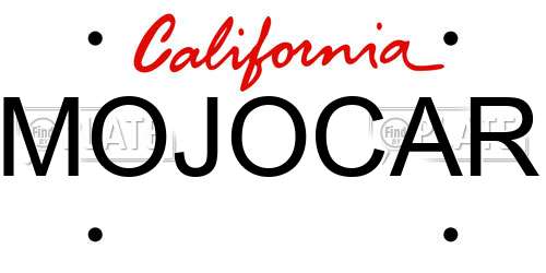 MOJOCAR California License Plate