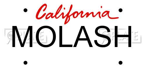 MOLASH California License Plate