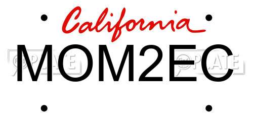 MOM2EC California License Plate