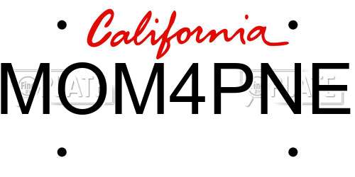 MOM4PNE California License Plate
