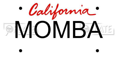 MOMBA California License Plate