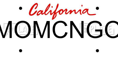 MOMCNGO California License Plate