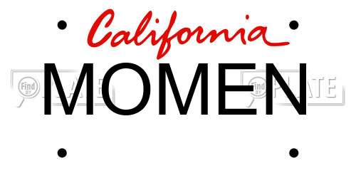 MOMEN California License Plate