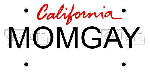 MOMGAY California License Plate