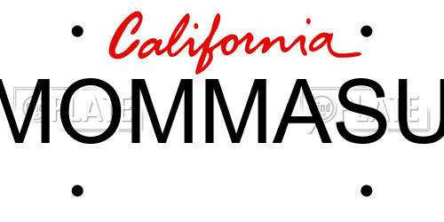 MOMMASU California License Plate