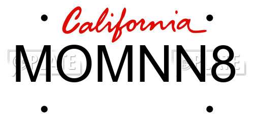 MOMNN8 California License Plate
