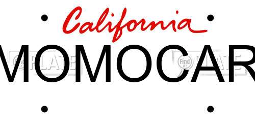 MOMOCAR California License Plate