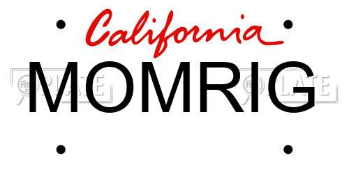 MOMRIG California License Plate