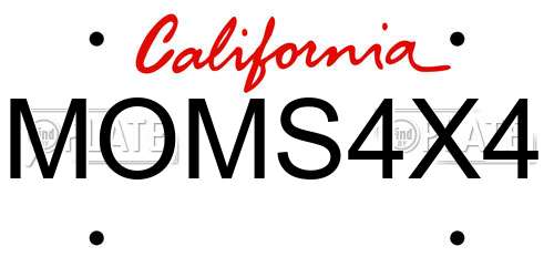 MOMS4X4 California License Plate
