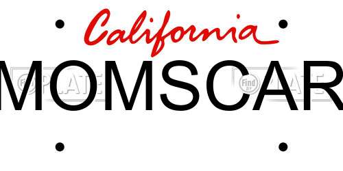MOMSCAR California License Plate