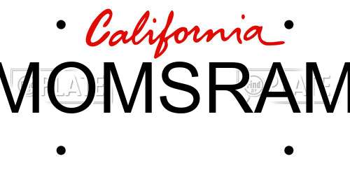MOMSRAM California License Plate
