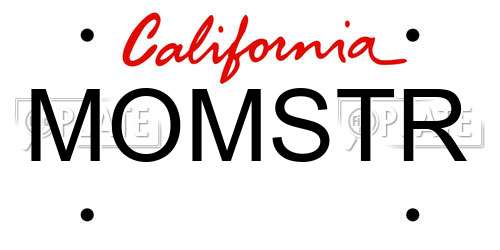 MOMSTR California License Plate