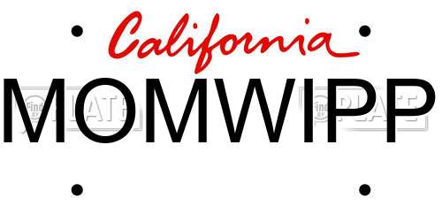 MOMWIPP California License Plate