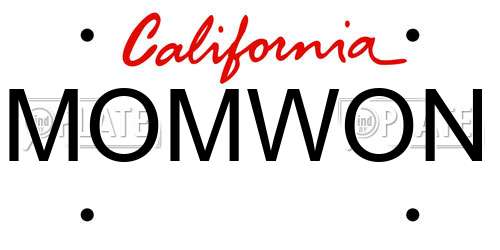 MOMWON California License Plate