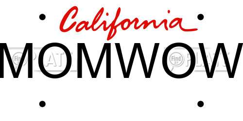 MOMWOW California License Plate