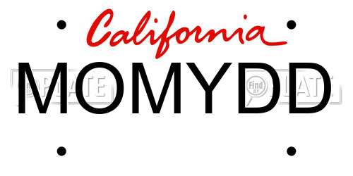 MOMYDD California License Plate