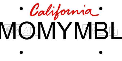 MOMYMBL California License Plate
