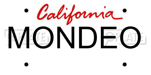MONDEO California License Plate