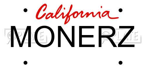 MONERZ California License Plate