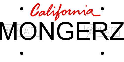 MONGERZ California License Plate
