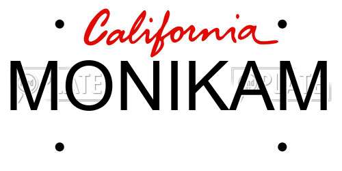 MONIKAM California License Plate