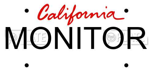MONITOR California License Plate