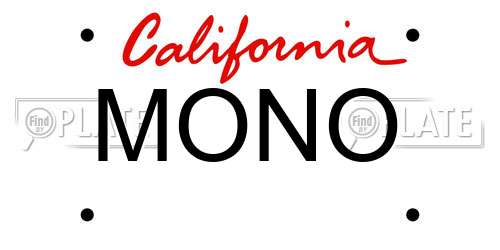 MONO California License Plate