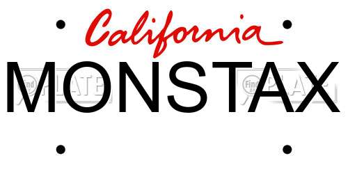 MONSTAX California License Plate