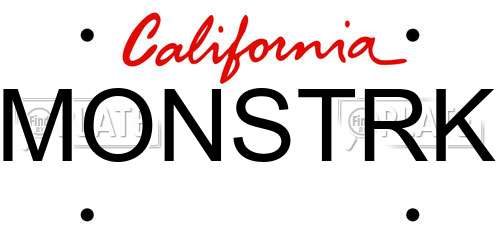 MONSTRK California License Plate