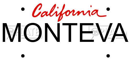 MONTEVA California License Plate