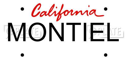 MONTIEL California License Plate