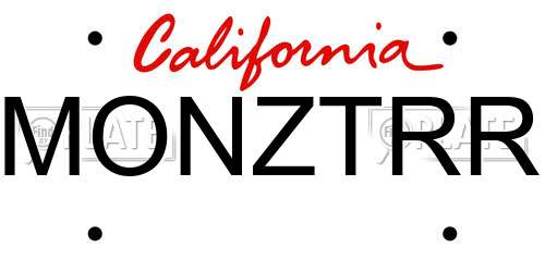 MONZTRR California License Plate