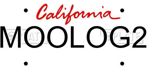 MOOLOG2 California License Plate