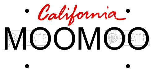 MOOMOO California License Plate
