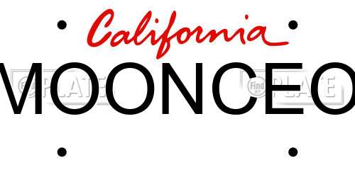 MOONCEO California License Plate