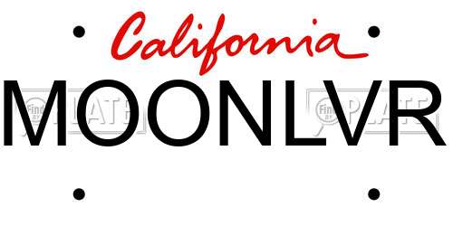 MOONLVR California License Plate