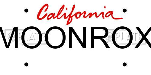MOONROX California License Plate