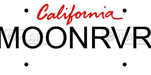 MOONRVR California License Plate