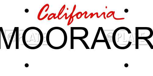 MOORACR California License Plate