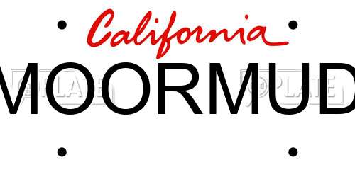 MOORMUD California License Plate
