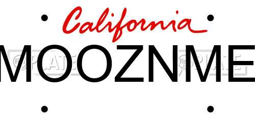 MOOZNME California License Plate