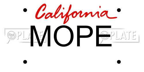 MOPE California License Plate