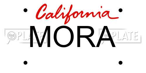 MORA California License Plate